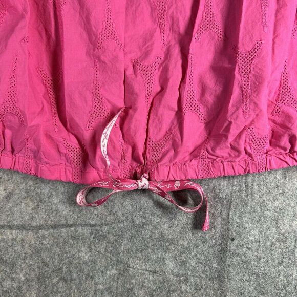 Karl Lagerfeld Top Women’s Large Paris Eiffel Tower Print Blouse Puff Sleeve - Picture 4 of 8